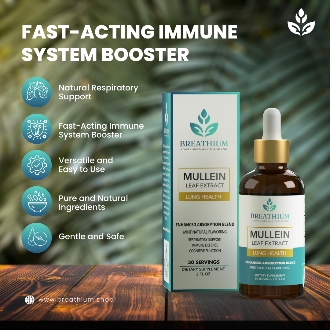 Breathium | Natural Lung Cleanse Drops with Mullein Leaf Extract