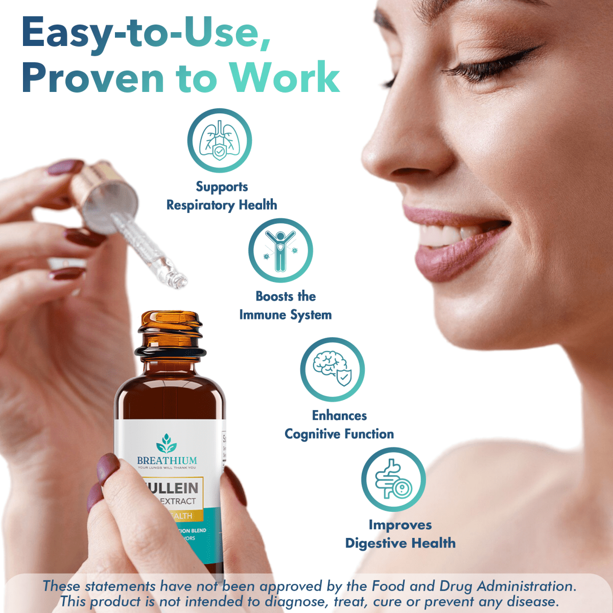 Breathium Mullein Drops - Peppermint Flavor